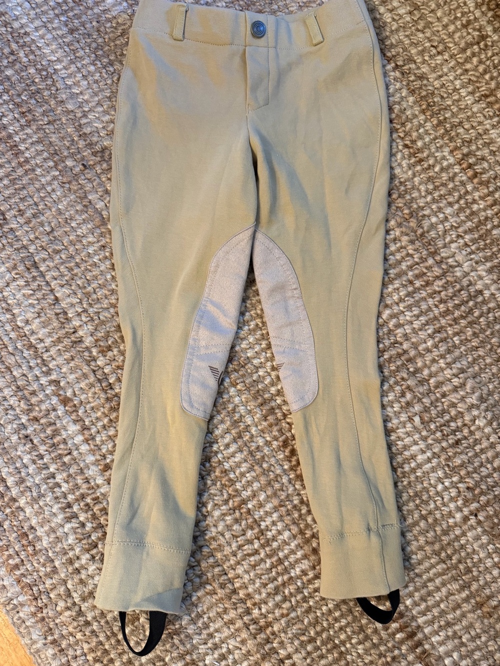 TuffRider Knee Patch Pull On jodhpurs, Size 6
  in Light Khaki